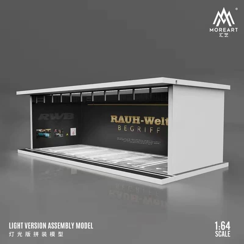 MOREART 1/64 RWB Parking Garage Diorama with LED lights