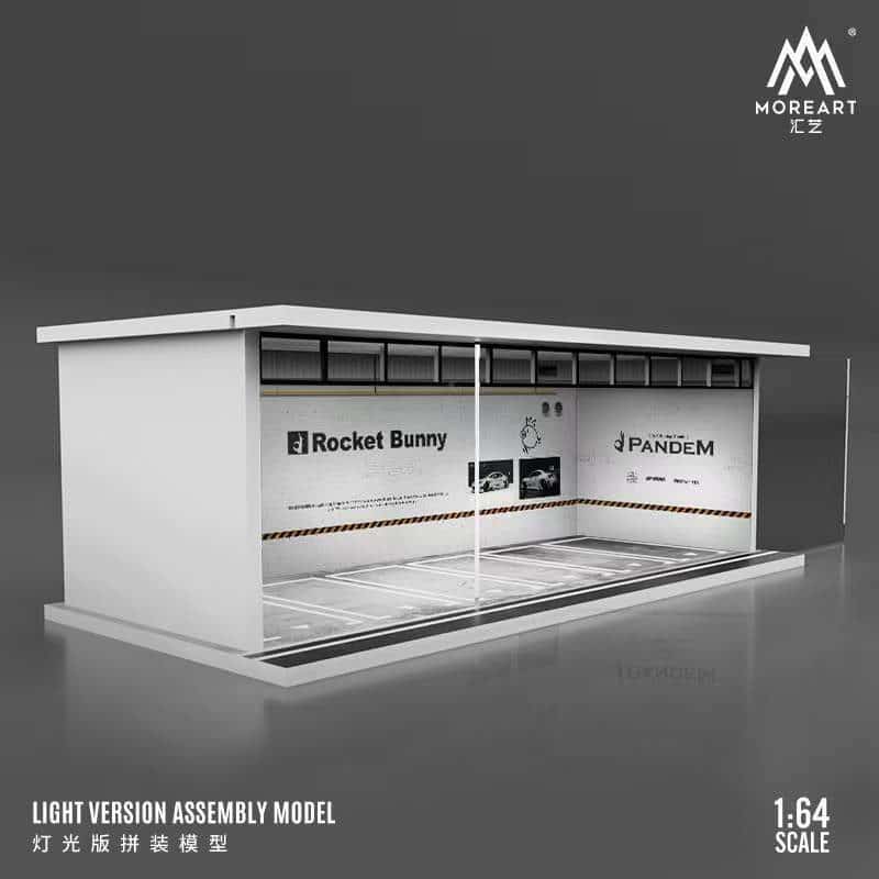 MOREART 1/64 Rocket Bunny Parking Garage Diorama with LED lights