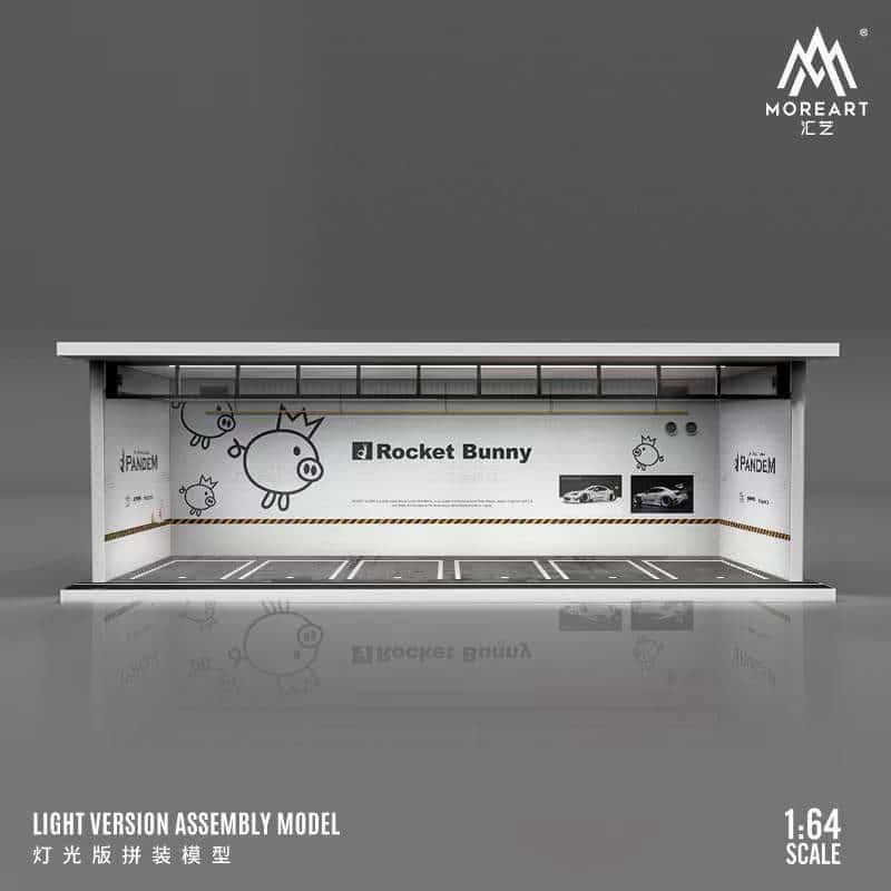 MOREART 1/64 Rocket Bunny Parking Garage Diorama with LED lights