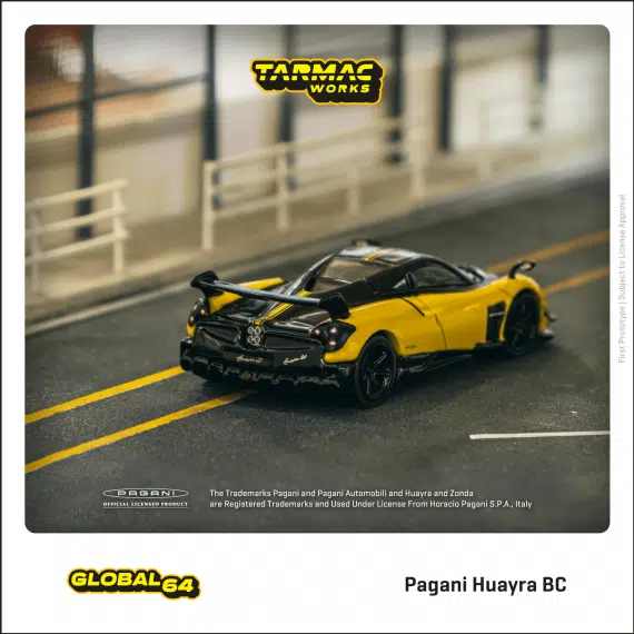 Tarmac Works 1/64 GLOBAL64 Pagani Huayra BC Giallo Limone T64G-TL014-YL