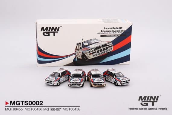 MINI GT Lancia Delta HF Integrale Evoluzione 1992 Rally MonteCarlo Martini Racing 4 sets Cars Set Limited Edition 5000 Set MGTS0002