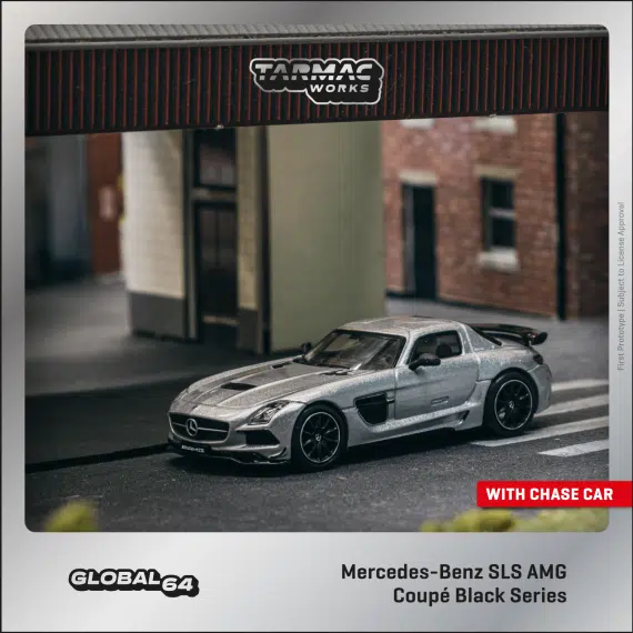 Tarmac Works 1/64 GLOBAL64 Mercedes-Benz SLS AMG Coupé Black Series Silver Metallic T64G-027-SL