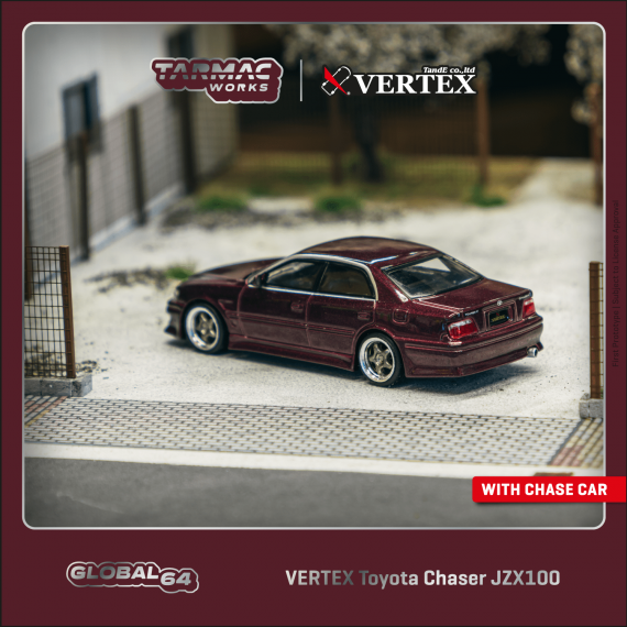 Tarmac Works 1/64 GLOBAL64 VERTEX Toyota Chaser JZX100 Purple Metallic T64G-007-PU