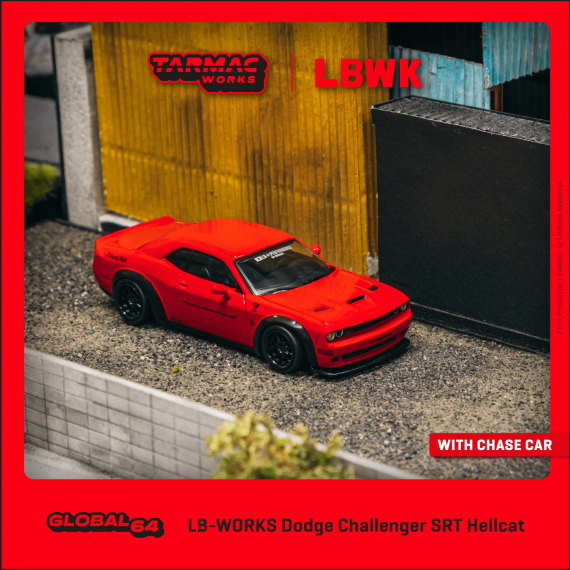 Tarmac Works 1/64 GLOBAL64 LB-WORKS Dodge Challenger SRT Hellcat Red T64G-TL039-RE