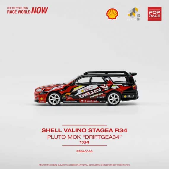 POP RACE 1/64 Shell Valino Stagea R34 Pluto Mok "Driftagea34" PR640038-SHELL