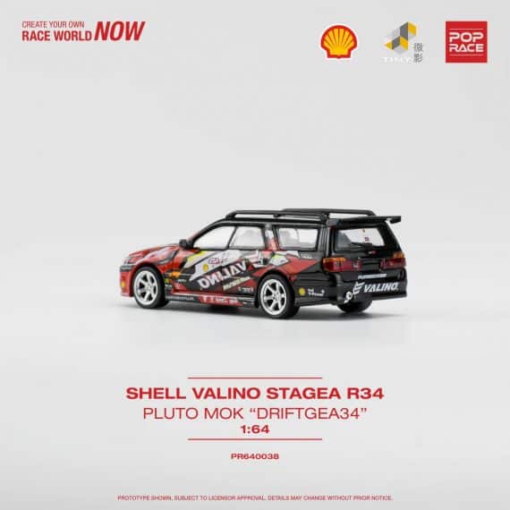 POP RACE 1/64 Shell Valino Stagea R34 Pluto Mok "Driftagea34" PR640038-SHELL