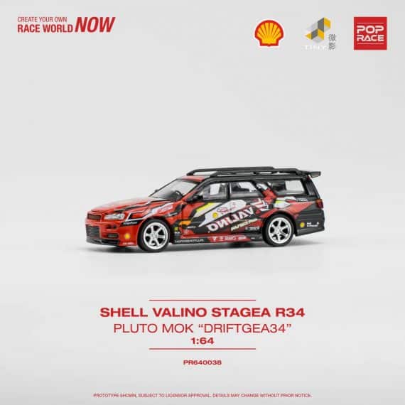 POP RACE 1/64 Shell Valino Stagea R34 Pluto Mok "Driftagea34" PR640038-SHELL