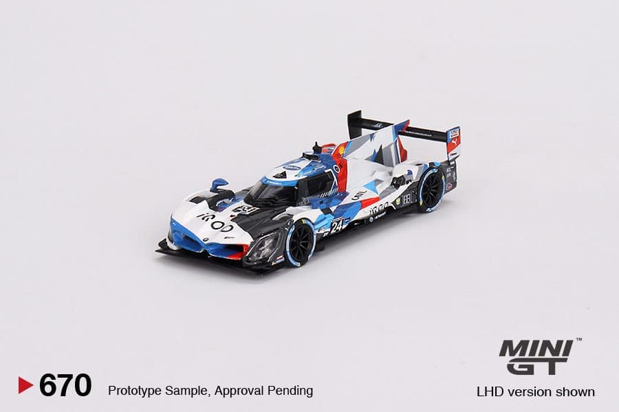 MINI GT No.670 BMW M Hybrid V8 GTP #24 BMW M Team RLL 2023 IMSA Daytona 24 Hrs MGT00670