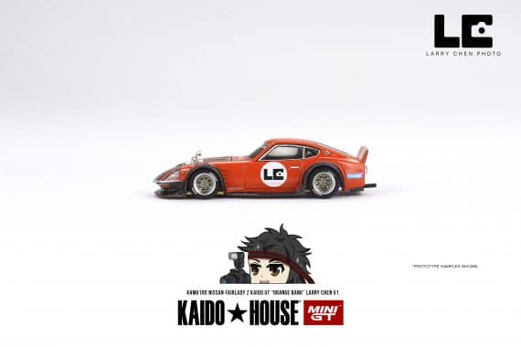 MINI GT No.100 Nissan Fairlady Z Kaido GT 'ORANGE BANG' Larry Chen V1 KHMG100