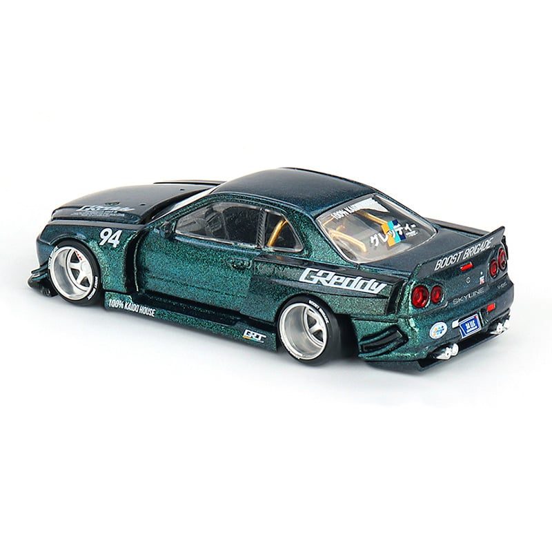 MINI GT KaidoHouse x MINI GT Nissan Skyline GT-R (R34) Kaido Works GReddy V1 KHMG074
