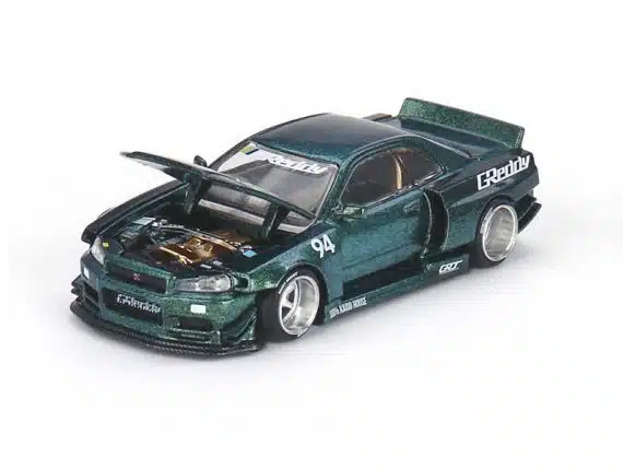 MINI GT KaidoHouse x MINI GT Nissan Skyline GT-R (R34) Kaido Works GReddy V1 KHMG074