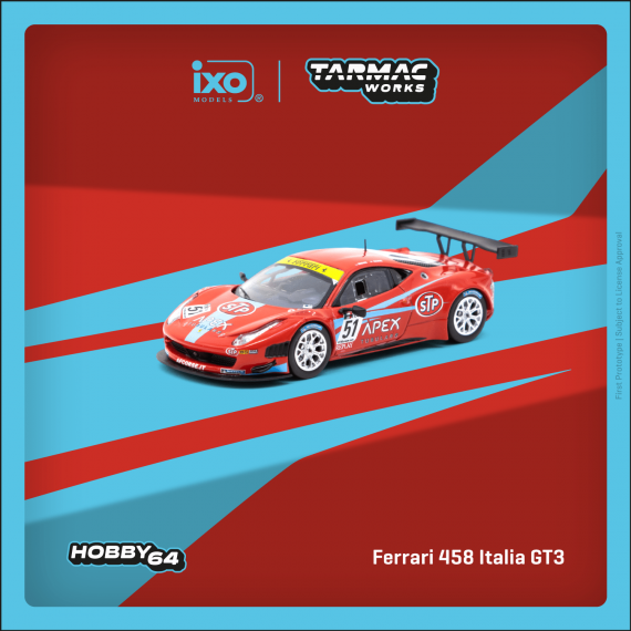 Tarmac Works 1/64 HOBBY64 Ferrari 458 Italia GT3 FIA GT3 Europe 2011 D. Brown / G. Geddie T64-073-11FGE51