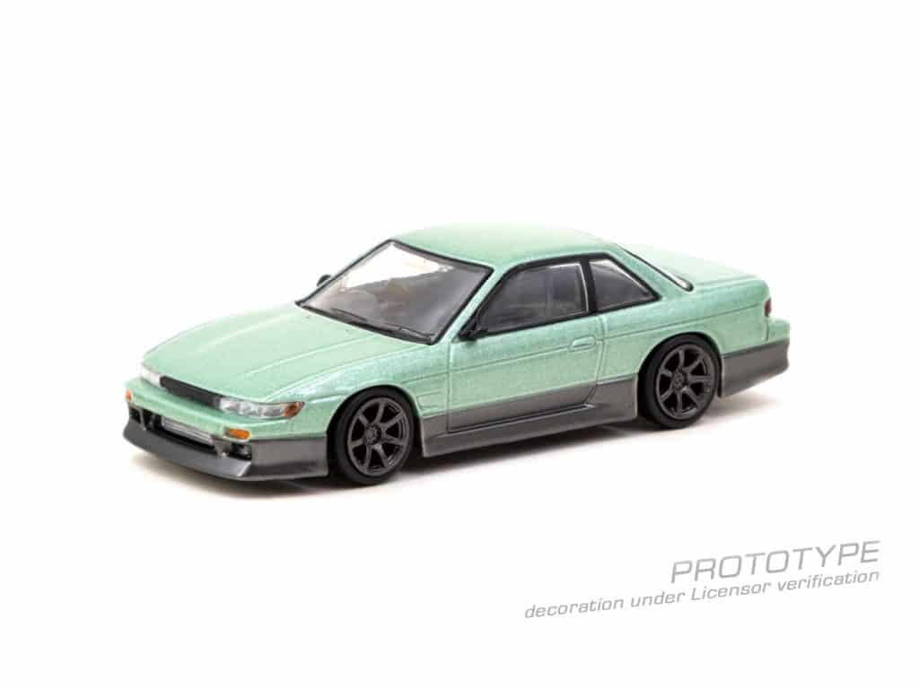 Tarmac Works 1/64 GLOBAL64 VERTEX Nissan Silvia S13 Green / Grey T64G-025-GR