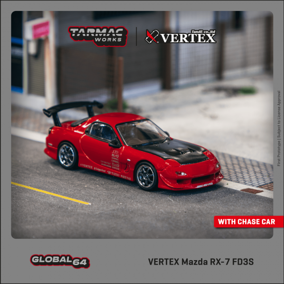 Tarmac Works 1/64 GLOBAL64 VERTEX Mazda RX-7 FD3S Red T64G-022-RE