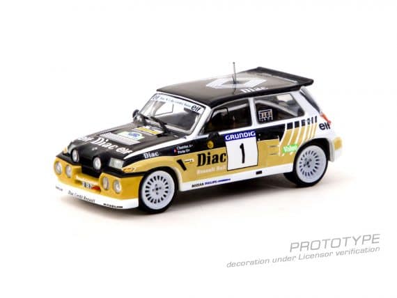 Tarmac Works 1/64 HOBBY64 Renault 5 MAXI Turbo Rallye du Var 1986 François Chatriot / Michel Périn T64-TL061-86RDV01