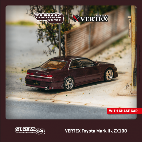 Tarmac Works 1/64 GLOBAL64 VERTEX Toyota Mark II JZX100 Purple Metallic T64G-024-PU