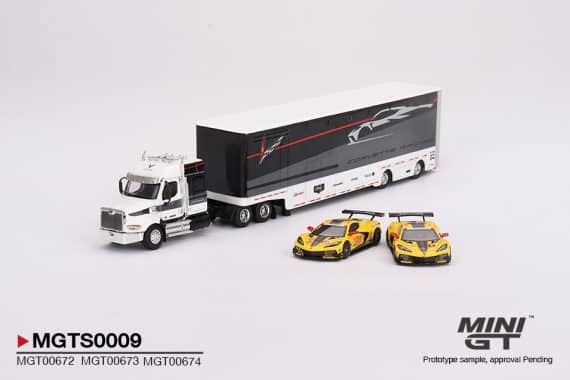 MINI GT Corvette Racing C8.R Racing Transporter Set MGTS0009