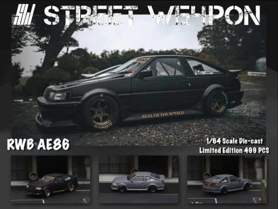 Street Weapon 1/64 RAUH-Welt Begriff Toyota AE86 Black