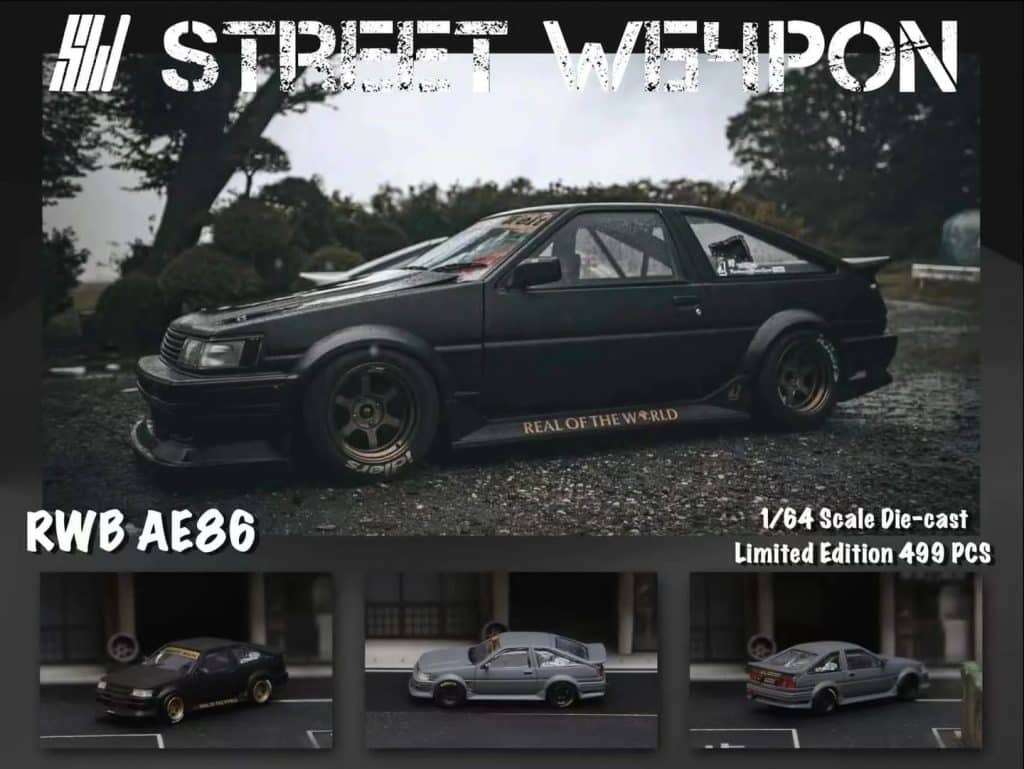 Street Weapon 1/64 RAUH-Welt Begriff Toyota AE86 Black