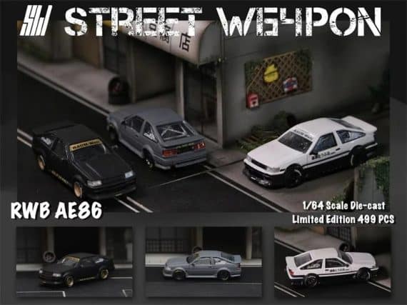 Street Weapon 1/64 RAUH-Welt Begriff Toyota AE86 Black