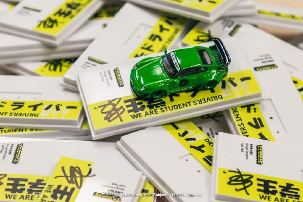 Tarmac Works 1/64 HOBBY64 RWB 993 Rough Rhythm Fuel Fest Student Driver T64-017-SD