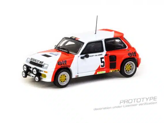 Tarmac Works 1/64 HOBBY64 Renault 5 Turbo Rallye du Var 1982 Alain Prost / Jean-Marc Andrié T64-TL060-82RDV05