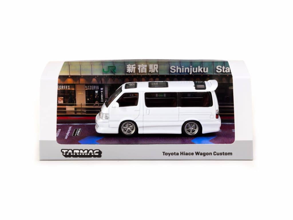 Tarmac Works 1/64 ROAD64 Toyota Hiace Wagon Custom White T64R-078-WH