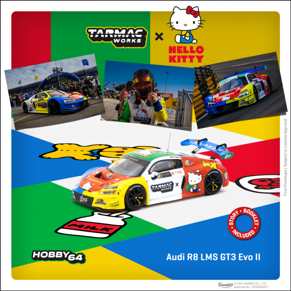 Tarmac Works 1/64 HOBBY64 Audi R8 LMS GT3 Evo II Macau GT Cup 2022 Uno Racing Adderly Fong T64-043-22MGP72