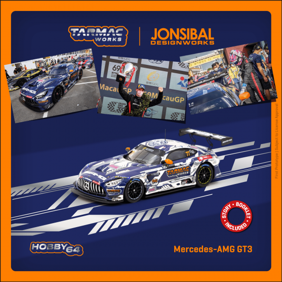 Tarmac Works 1/64 HOBBY64 Mercedes-AMG GT3 Macau GT Cup 2022 Winner Craft-Bamboo Racing Maro Engel T64-062-22MGP77