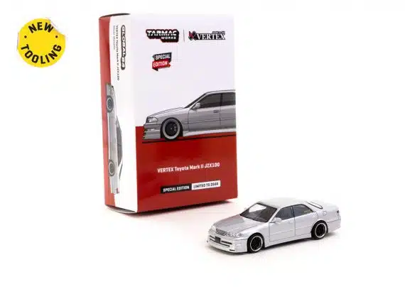 Tarmac Works 1/64 GLOBAL64 VERTEX Toyota Mark II JZX100 Silver Metallic T64G-024-SL