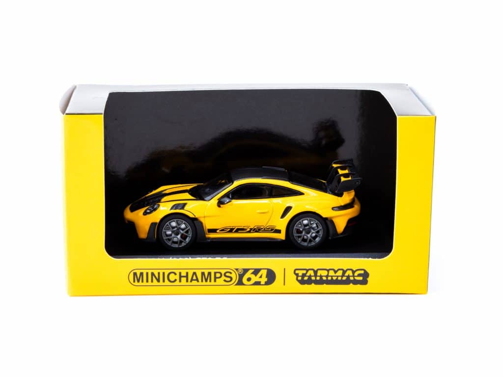 MINICHAMPS 1/64 COLLAB64 Tarmac Works Porsche 911 (992) GT3 RS Signal Yellow T64MC-005-YL
