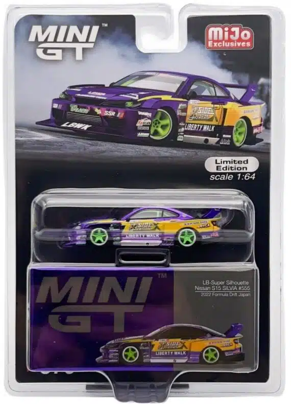 MINI GT No.576 Nissan S15 SILVIA LB-Super Silhouette #555 2022 Formula Drift Japan RHD / pcs USA Blister Packaging MGT00576-MJ