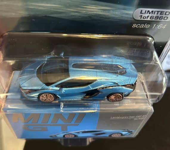 MINI GT No.573 Lamborghini Sián FKP 37 Blu Aegir LHD / USA Blister Packaging MGT00573-MJ