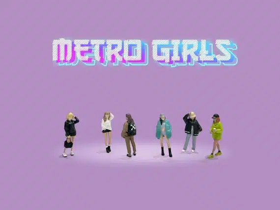 American Diorama 1/64 Figure Set: Metro Girls AD-2408