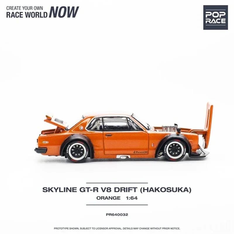 POP RACE 1/64 Skyline GT-R V8 Drift (Hakosuka) Orange