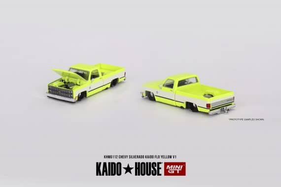MINI GT Kaido House Chevrolet Silverado KAIDO Flo Yellow V1 KHMG112
