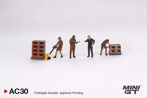 MINI GT 1/64 Figurine: UPS Driver and workers MGTAC30