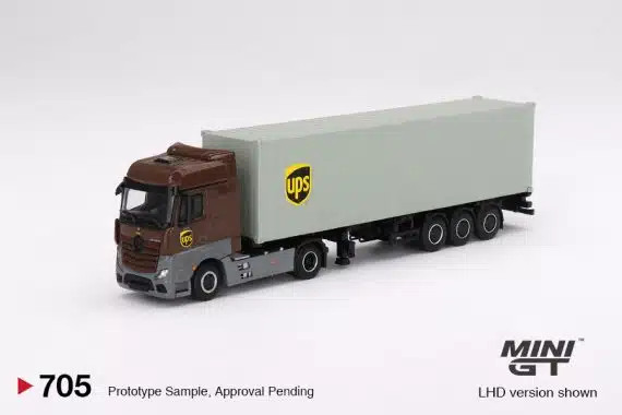MINI GT No.705 Mercedes-Benz Actros w/ 40 Ft Container " UPS Europe" MGT00705