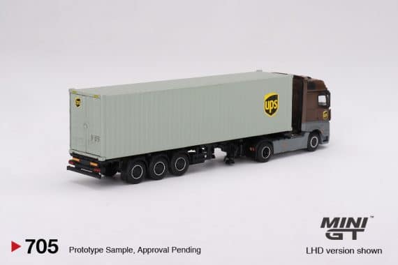 MINI GT No.705 Mercedes-Benz Actros w/ 40 Ft Container " UPS Europe" MGT00705