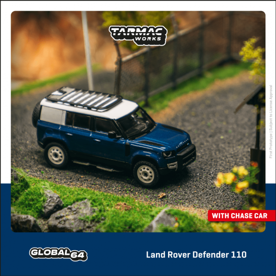 Tarmac Works 1/64 GLOBAL64 Land Rover Defender 110 Blue T64G-020-BL
