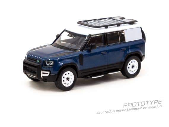 Tarmac Works 1/64 GLOBAL64 Land Rover Defender 110 Blue T64G-020-BL