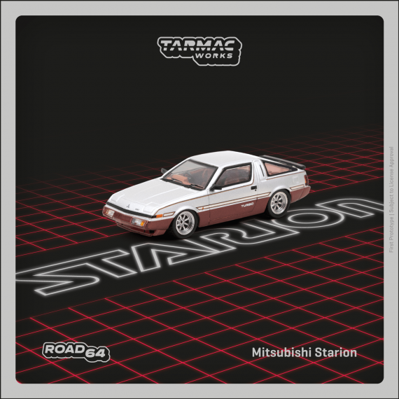 Tarmac Works 1/64 ROAD64 Mitsubishi Starion Silver / Dark Red T64R-055-GRE