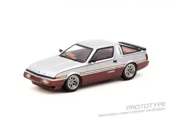 Tarmac Works 1/64 ROAD64 Mitsubishi Starion Silver / Dark Red T64R-055-GRE