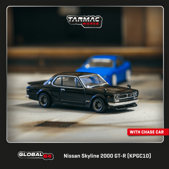 Tarmac Works 1/64 GLOBAL64 Nissan Skyline 2000 GT-R (KPGC10) Black T64G-043-BK