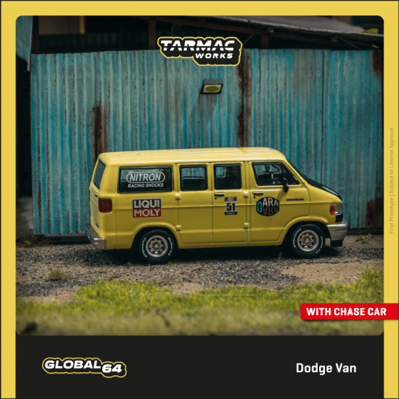 Tarmac Works 1/64 GLOBAL64 Dodge Van Yellow T64G-TL032-YL