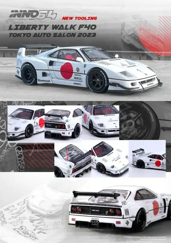 INNO64 1/64 LBWK Liberty Walk Ferrari (F40) Tokyo Auto Salon 2023 IN64-LBWKF40-TAS23