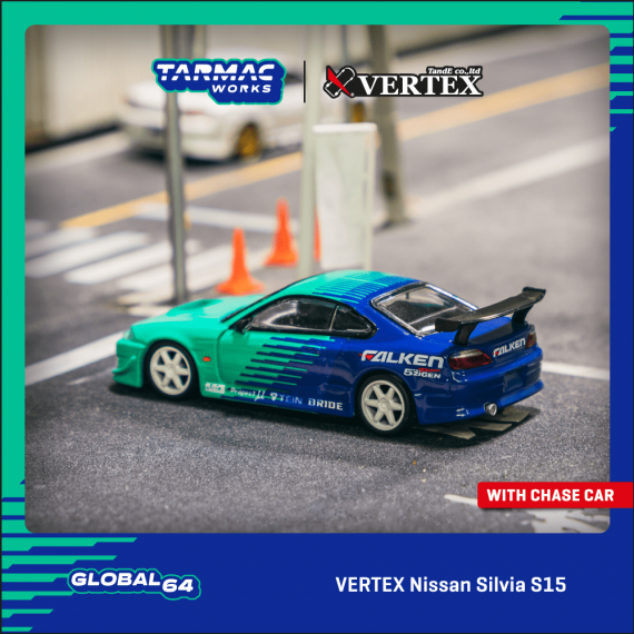 Tarmac Works 1/64 GLOBAL64 VERTEX Nissan Silvia S15 FALKEN T64G-023-FA