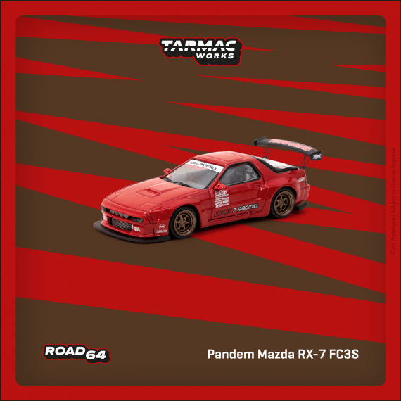 Tarmac Works 1/64 ROAD64 Pandem Mazda RX-7 FC3S Red T64R-066-RE