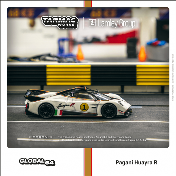 Tarmac Works 1/64 GLOBAL64 Pagani Huayra R Bianco Benny Lamley Special Edition T64G-TL035-WH