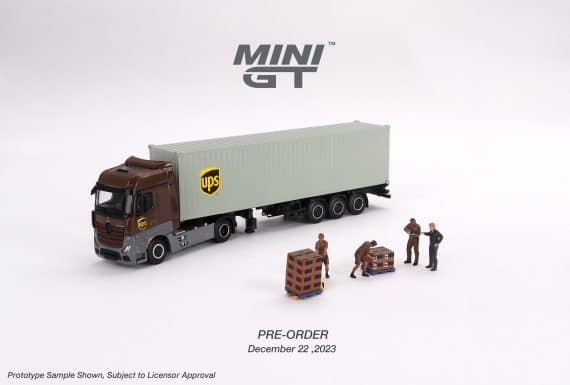 MINI GT No.705 Mercedes-Benz Actros w/ 40 Ft Container " UPS Europe" MGT00705